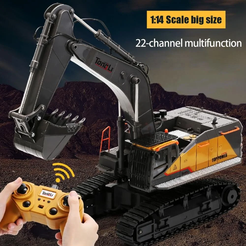 Mexico Stocks Huina 1592/1593/1594 Metal  1/14 Scale RC Excavator Remote Control Digger Construction Vehicle Model