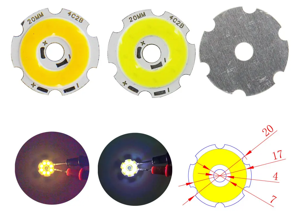 Jährliche Form LED COB Angel Eyes 12V DC 20mm-120mm COB Chip auf Aluminiumplatine Ring LED Kalt Warmweiß Lichtquelle für DIY Glühbirne – Detail 1