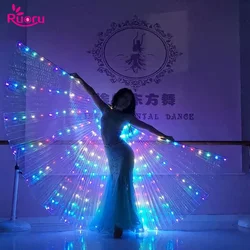 Ruoru Belly Dance LED Wings Adult Women Performance Fluorescent Butterfly Isis Wings Bellydance Carnival Led Costumes Shows