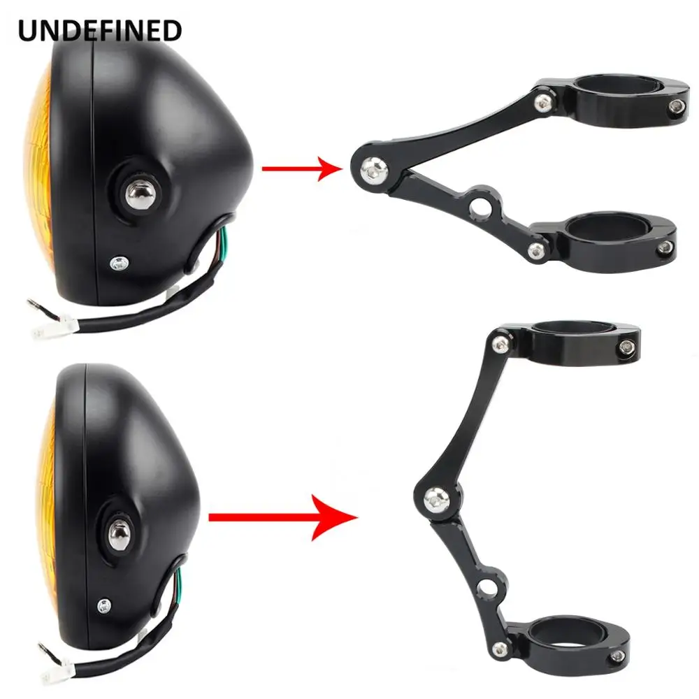 58mm Motorcycle Headlight Mounting Brackets Clamps 57mm 56mm 55mm Fork Tube For Harley Honda Cafe Racer Chopper Bikes Universal