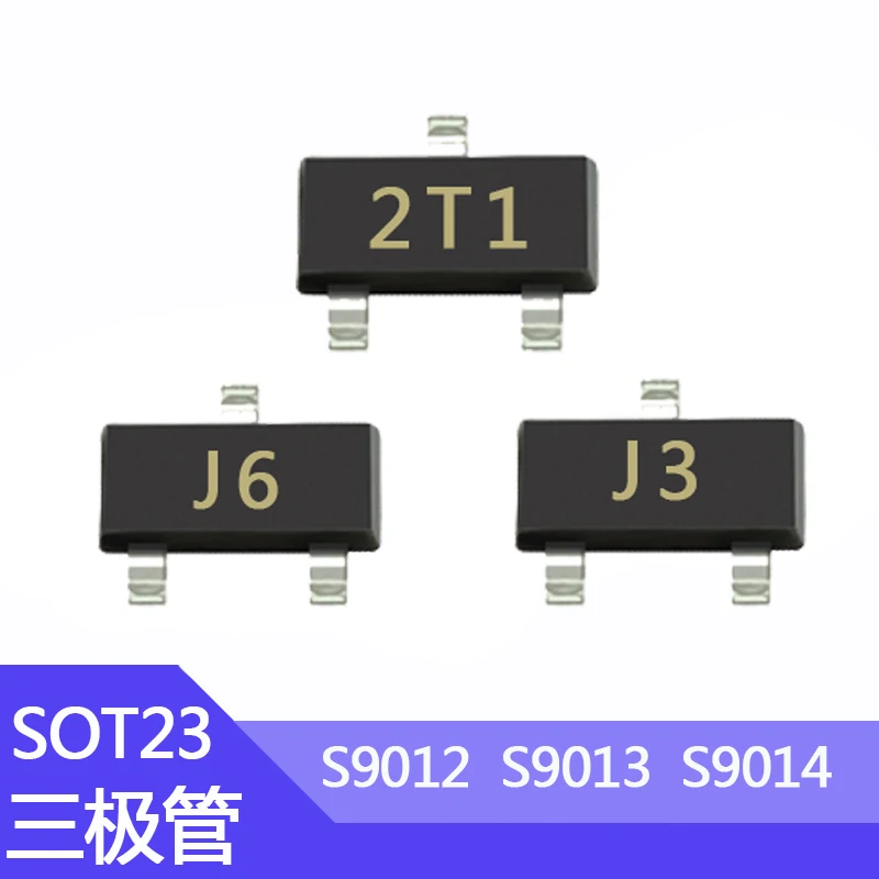 100 stücke SOT-23 SMD Transistor MMBT9012 MMBT9013 MMBT9014 MMBT9015 MMBT9018 S9012 2T1 S9013 J3 S9014 J6 S9015 M6 s9018 M8