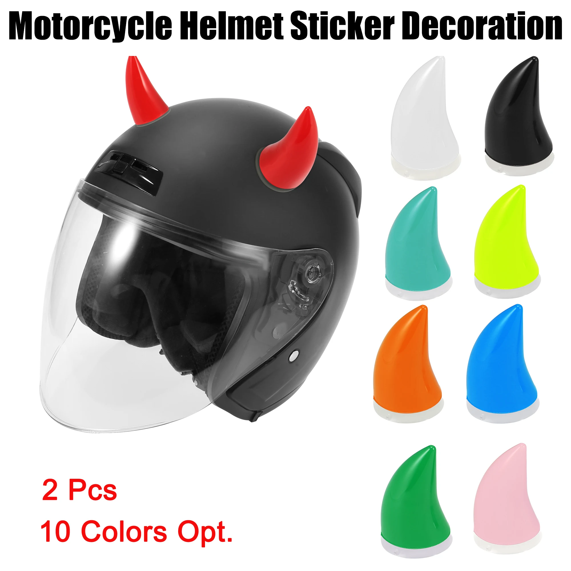 

Motoforti 2pcs Bull Horn Style Roof Top Stickers Car Front Rear Bumper Anti Collision Decals W/ Suction Cup for Motorcycle