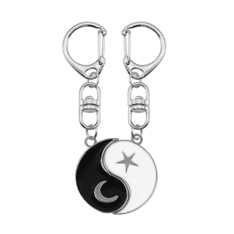 New Fashion Men And Women Key Chain Tai Chi Gossip Key Ring Round Pendant Female Key Chain Accessories Jewelry Gift Llavero