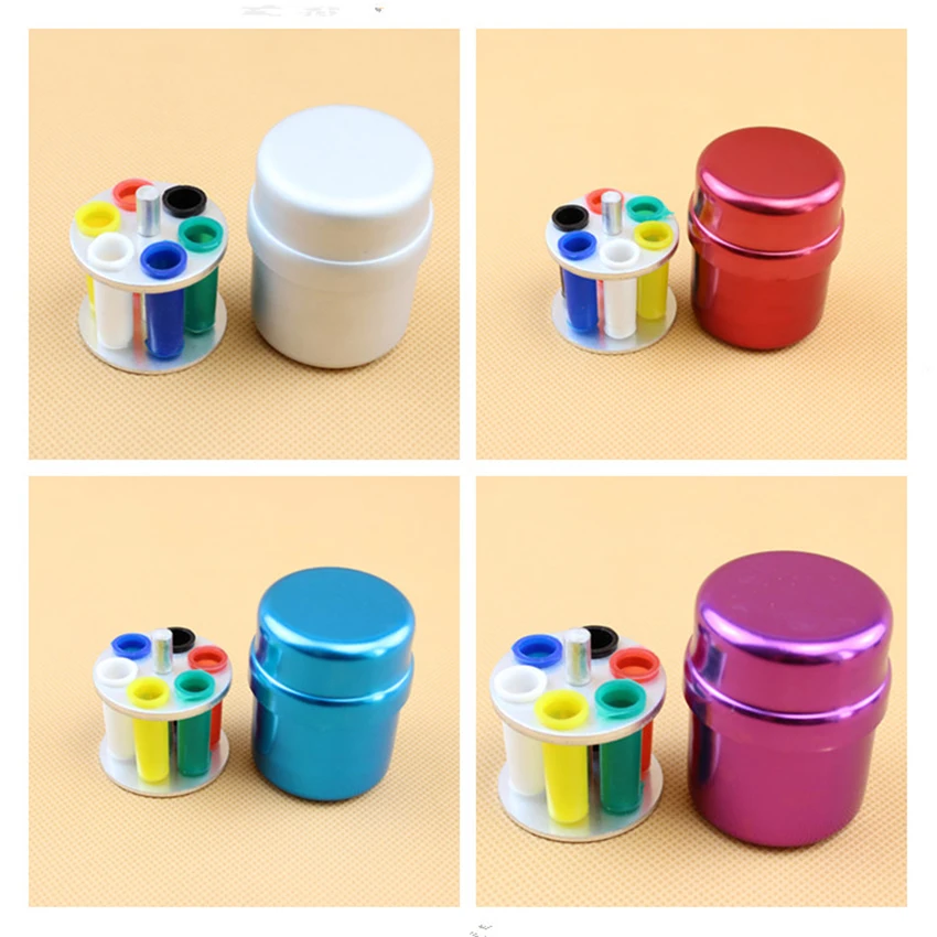 ทันตกรรมไฟล์ Burs ผู้ถือกล่องเก็บกล่องฆ่าเชื้อโรคกล่องรอบ6หลุม Diamond Bur คอนเทนเนอร์,4สี