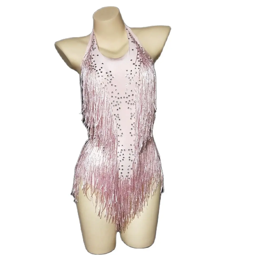 

Trending Tassels Bodysuit Women Birthday Celebrate Dance Outfits Evening Girl Singer Prom Fringes Leotard