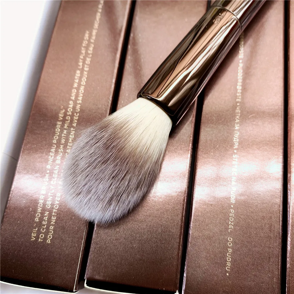 hourglass Veil Powder Makeup Brush - Double-ended Powder Highlighter Setting Cosmetics Makeup Brush Ultra Soft Synthetic Hair