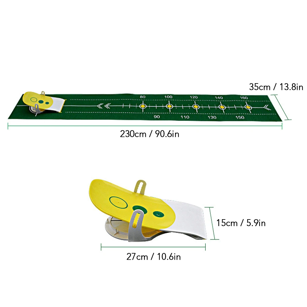 

Indoor Golf Putting Green Swing Trainer Set - Portable Mat with 4 Holes Green Practice Training Aid for Home Office Outdoor Use