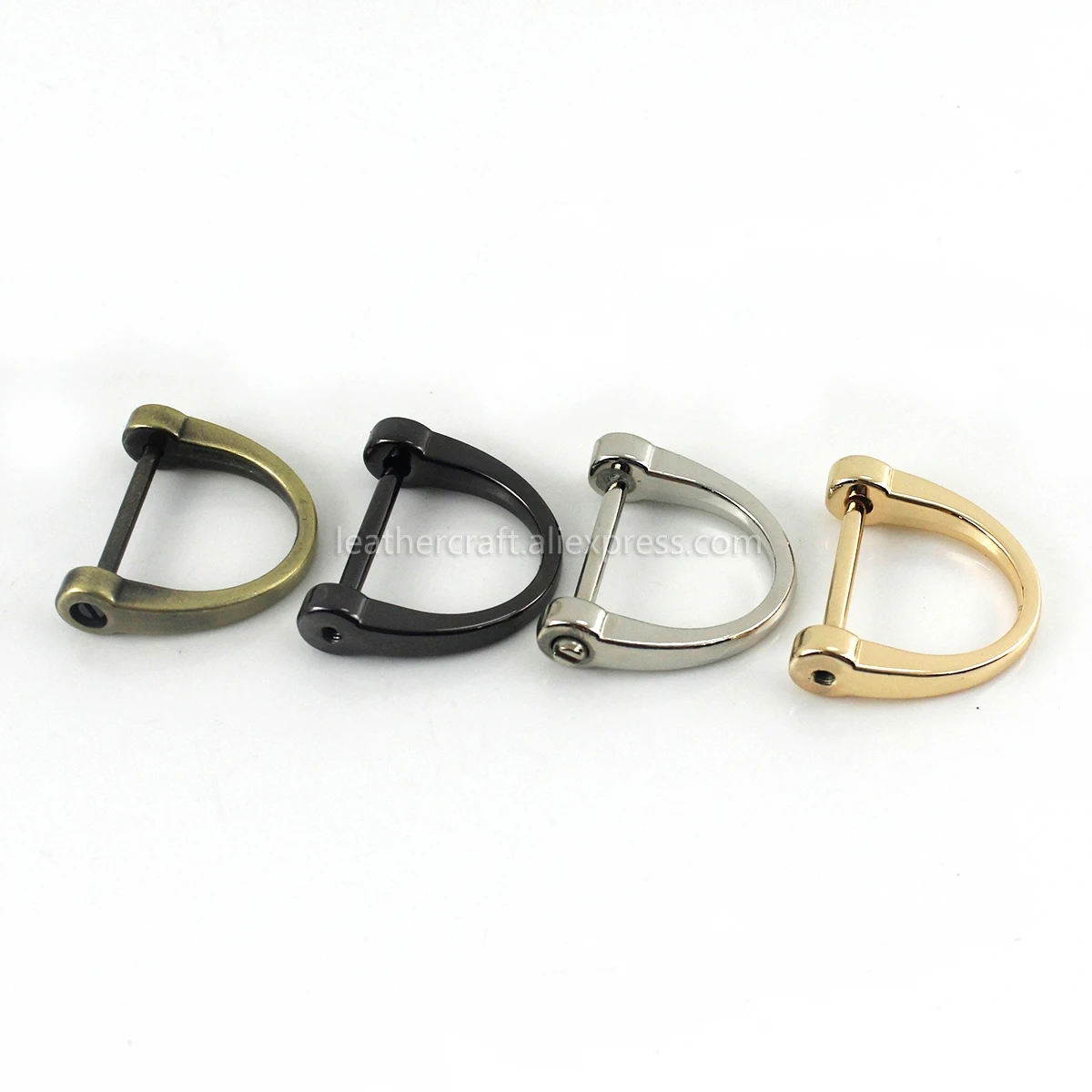 1pcs Metal Detachable Open Screw Dee D Ring Buckle Shackle Clasp for Leather Craft Bag Strap Belt Handle Shoulder Webbing