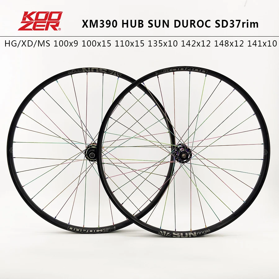 27.5 29er bicycle mountain bike wheel KOOZER XM390 142*12 100*15 110x15 barrel axle QR aluminum mountain bike wheel 37MM wide