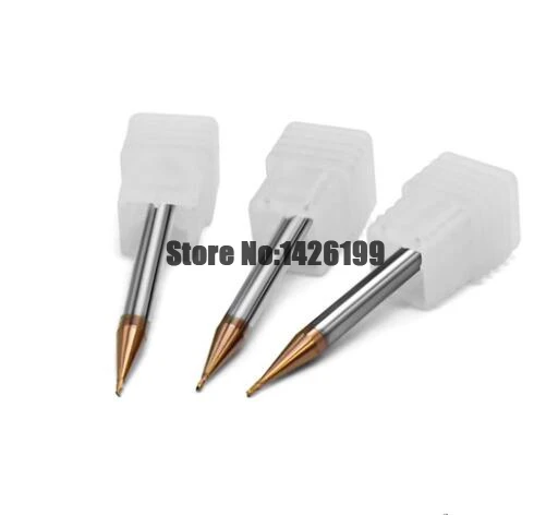 1pc Micro End Mill 0.2 millimetri 0.3 millimetri 0.4 0.5 0.6 0.7 0.8 0.9 millimetri 2 flauti Carburo HRC60 piatto Quadrato di Fresatura CNC Frese e taglierine per micro SIM Sprial Router