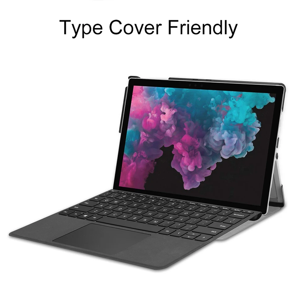 Mtt capa de proteção para tablet, dobrável em couro pu, com suporte, para microsoft surface pro 4 5 6 7 12.3 polegadas