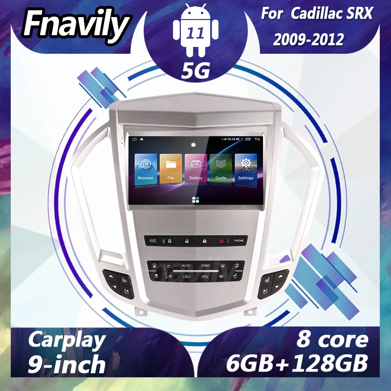 

Fnavily 9'' Android 11 car radio For Cadillac SRX Navigation dvd player car video GPS stereos DSP MP3 audio cd 2009 - 2012