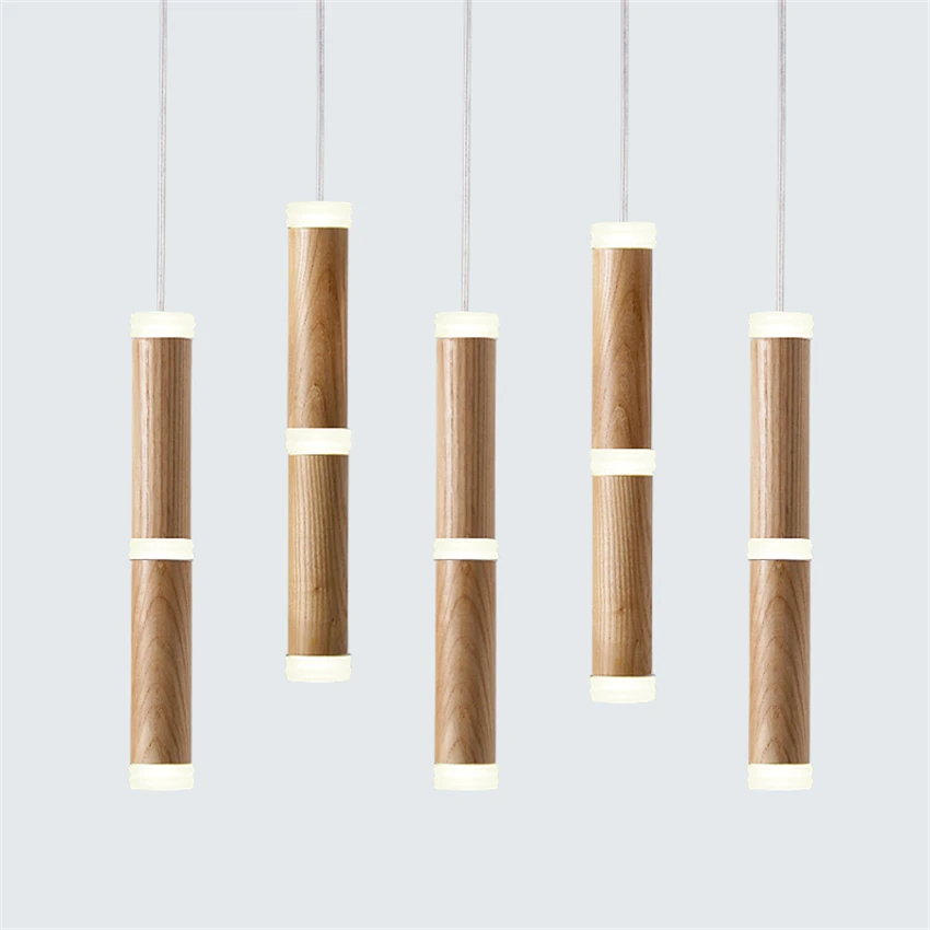 

Nordic Bamboo Wood Art Pendant Lights Design Living Room Cafe Dining Room Study Table Home Hanging Lamps Modern Lights Fixtures