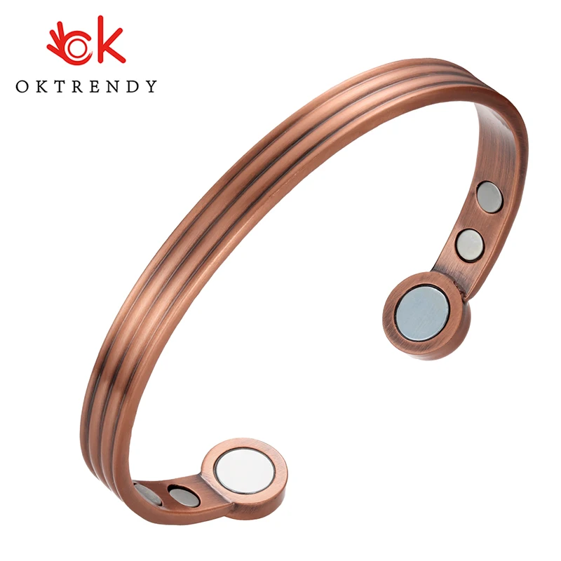 OKtrendy Magnetic Copper Bracelet Women Gift Casual Adjustable Cuff Bracelet Energy Pure Copper Bracelets Bangles For Women