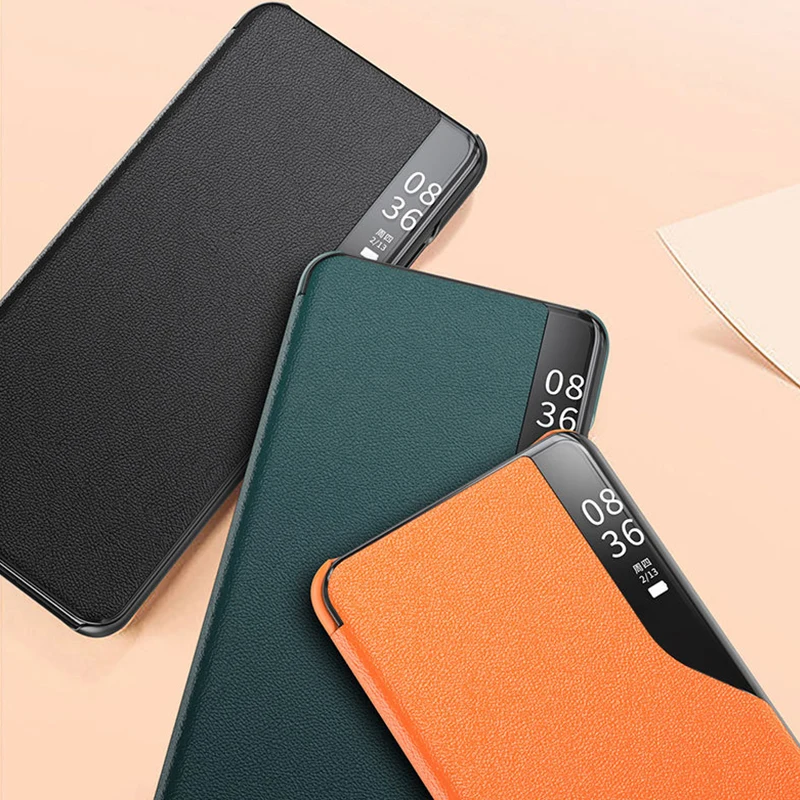 Luxury Leather Smart View Flip Case For Xiaomi Mi 10 Pro Mi10 10pro Mi10pro 5G Global Verison Xiomi Xaomi Magnetic Phone Cover