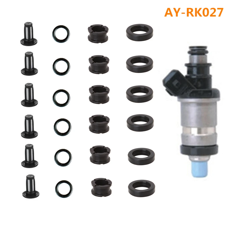 

6sets wholesale fuel injector repair kit & service kits including filter rubber oring rubber seals For Honda Car (AY-RK027)