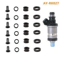 6sets wholesale fuel injector repair kit & service kits including filter rubber oring rubber seals For Honda Car (AY-RK027)