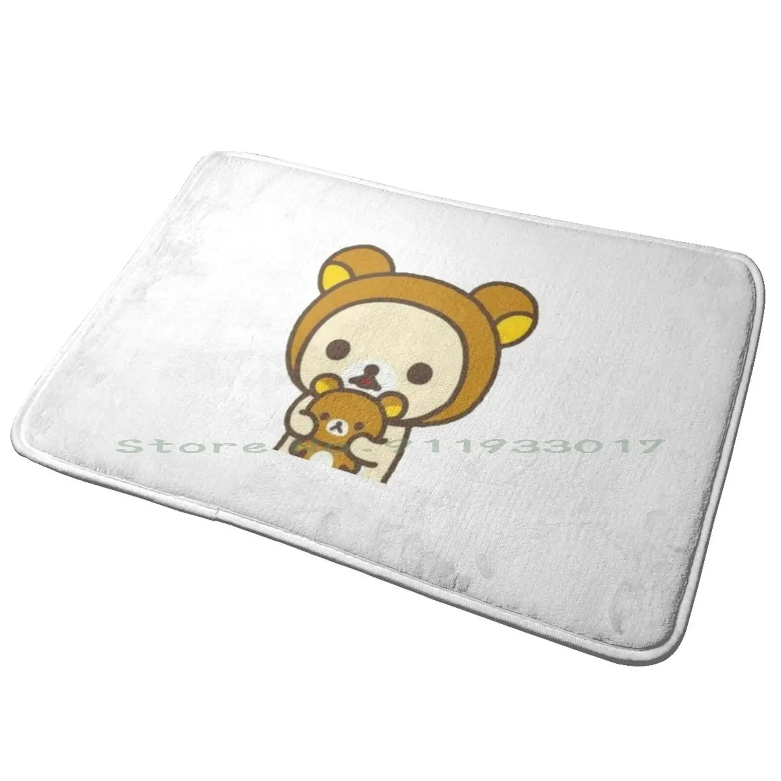 Rilakkuma And Korilakkuma Entrance Door Mat Bath Mat Rug Hedgie Cute Hedgehogs Watercolour Adorable Kids Children Animal