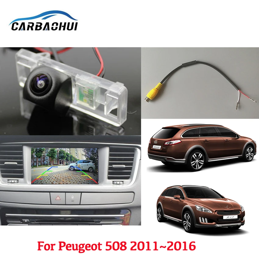 Car Rear View Reverse Camera For Peugeot 508 2011 2012 2013 2014 2015 2016 Backup Parking Camera Accessories High quality CCD HD