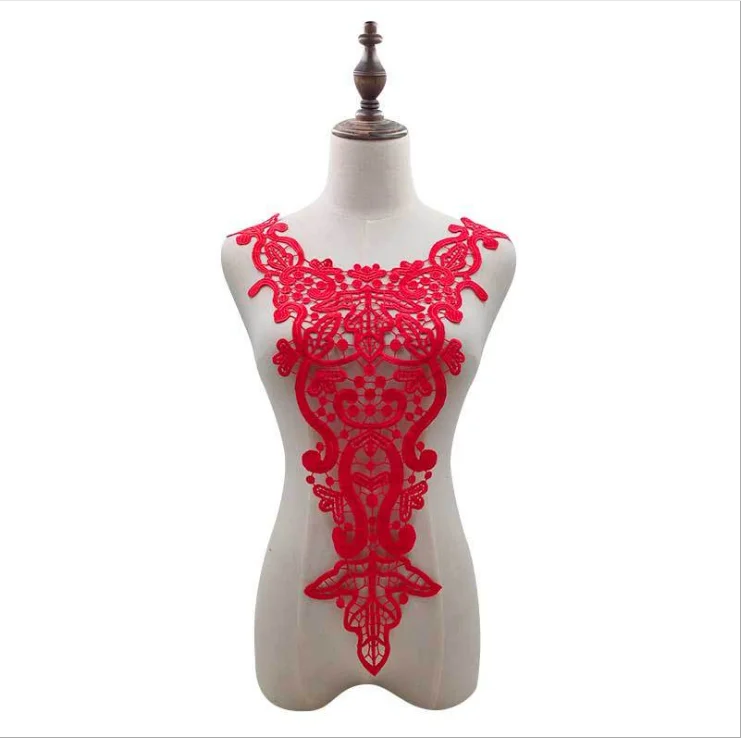 

10 шт., красивая венецианская кружевная аппликация, красный, черный вырез, кружевной воротник, швейная отделка, сделай сам, свадебные аксессуары ручной работы, аксессуары для одежды