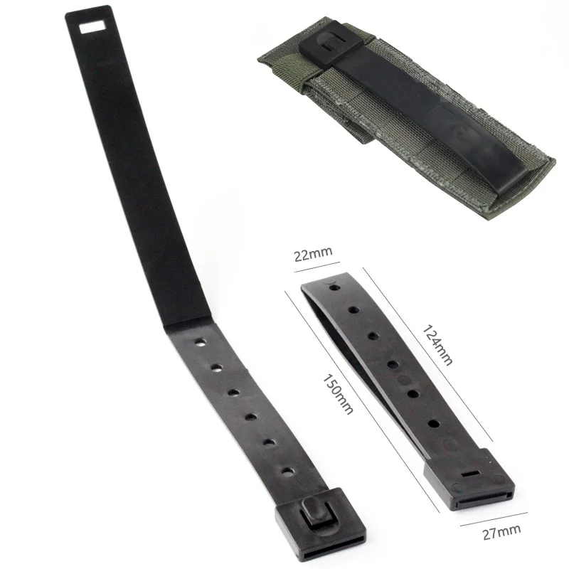 12PCS QingGear 5 Inch Long MOLLE Kydex OTW Clips Black Durable Tactical Molle System Malice Clip Strap