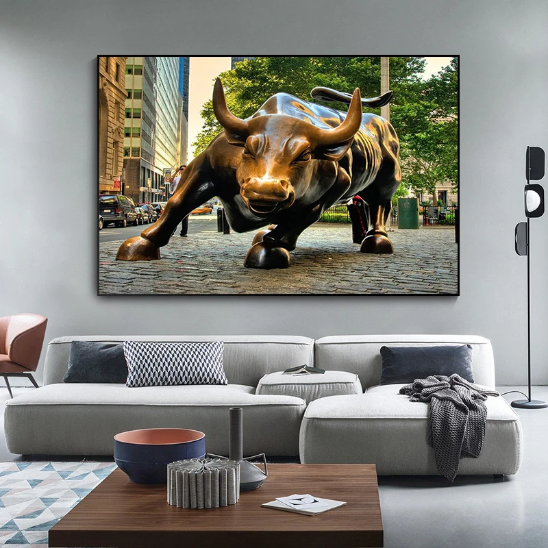 

Poster Wall Art Picture Wall Street Copper Bull Canvas Print Posters and Prints Wall Street Art Canvas Painting Poster Art