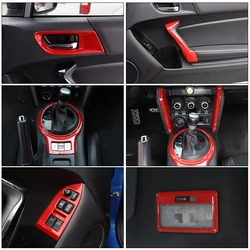 For 2012-2020 Toyota 86 GT86/Subaru BRZ ABS red car shift frame inner door handle protective cover sticker interior accessories