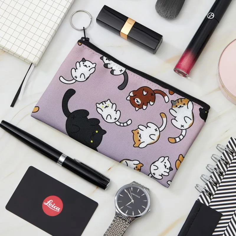 Women And Men Fashion Lovely Animal Coin Purse Lady Girls Wallet Lipstick Air Cushion Cosmetic brush Canvas Bag With A Zipper