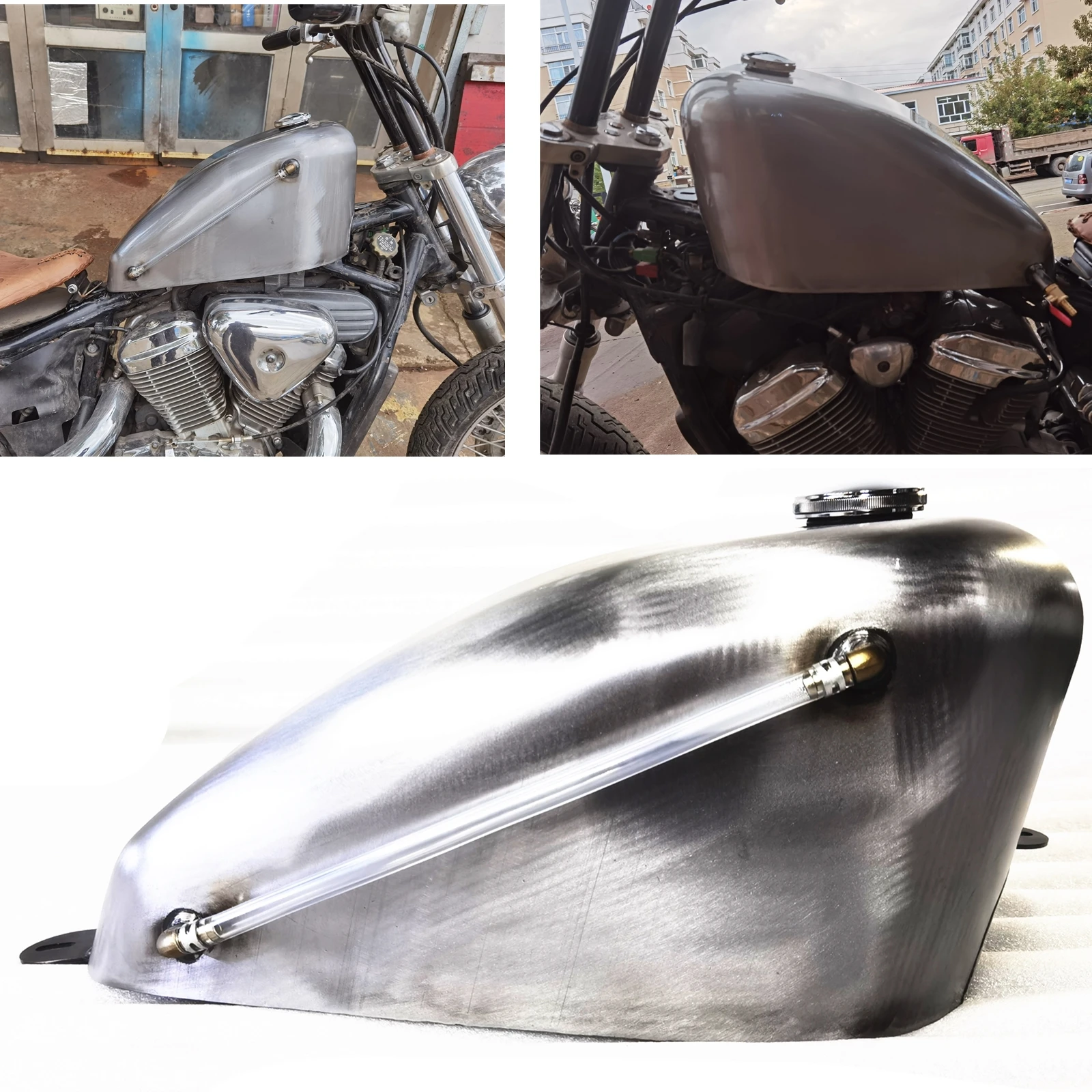 For HONDA Steed400 Steed600 Petrol Gas Fuel Tank Modified Handmade Motorcycle Motorbike Retro Oil Elding With Cap Gasoline Can