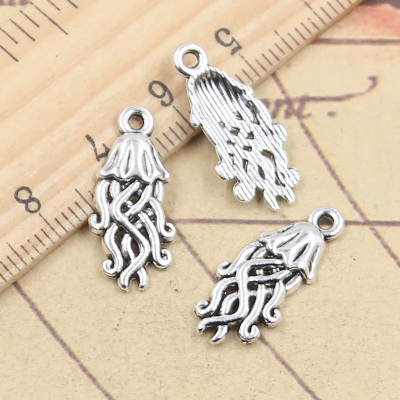 20pcs Charms Octopus Squid 22x10mm Tibetan Silver Color Pendants Antique Jewelry Making DIY Handmade Craft