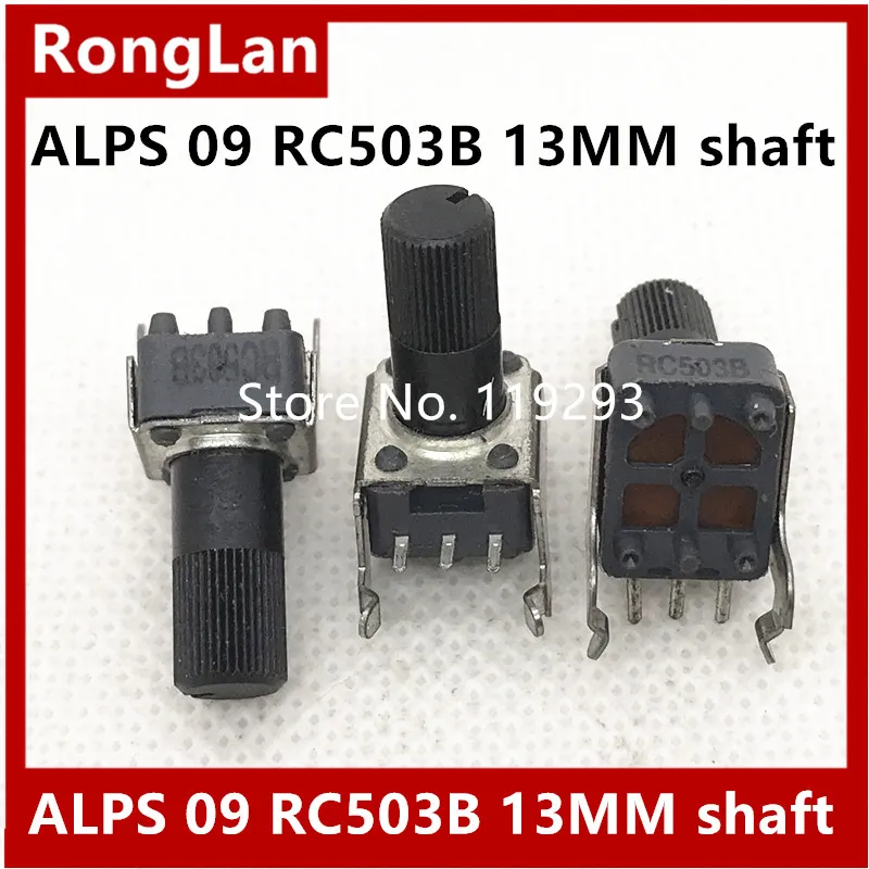 [BELLA]ALPS RC503B long leg 09 Horizontal Single Handle length 13MM potentiometer B50K with mid-point--10PCS/LOT