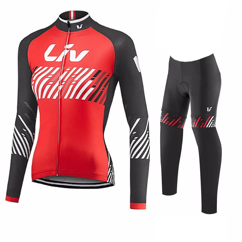 LIV Cycling Jersey Suit Women  Long Sleeves Cycling Clothing Sportswear Outdoor MTB Ropa Ciclismo Bib Pant Bike Clothing 2022