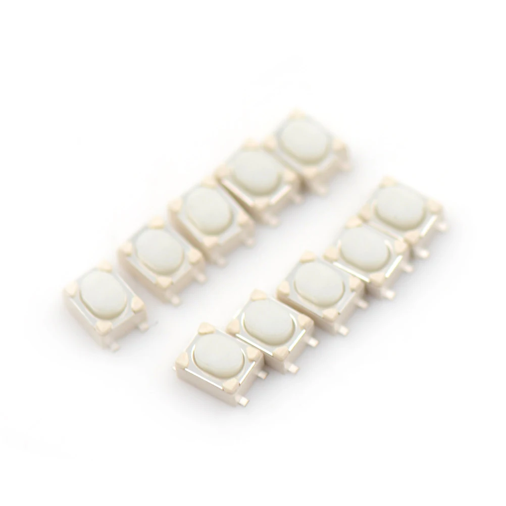 50pcs/lot Micro Button Tact Switch SMD 4Pin 3X4X2.5MM White Tactile Tact Push Button Micro Switch Momentary