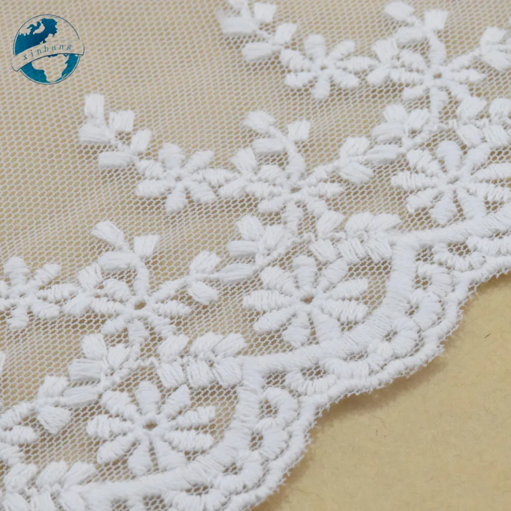 9.5cm Wide 100% Cotton Embroidery Lace Sewing Ribbon Guipure Trim Wedding Decoration DIY Dolls Colthes Accessories Lace #4188