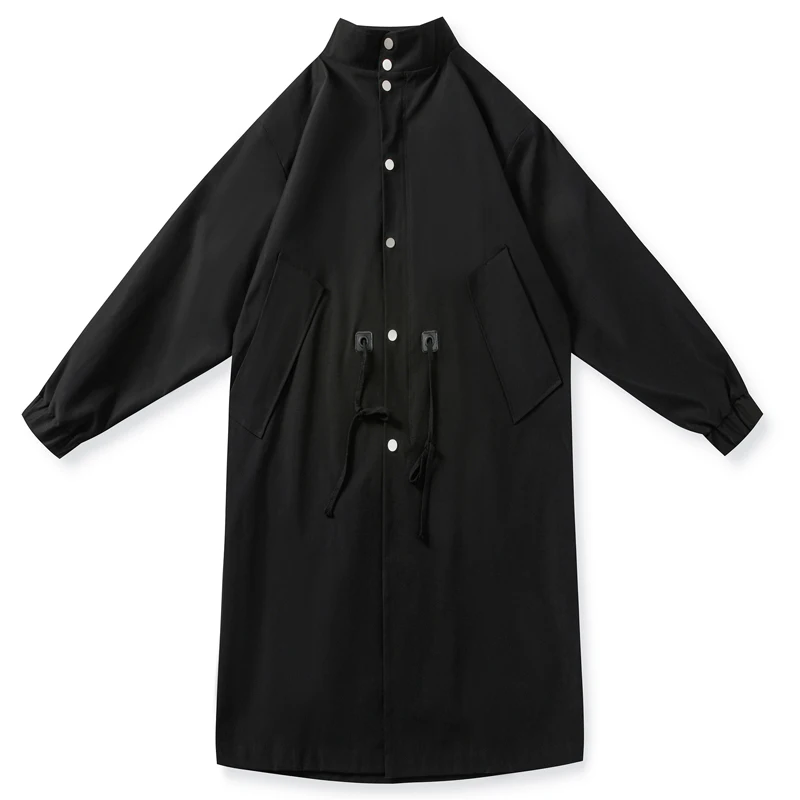 Men's Trench Coat Windbreaker Mid Black Long Autumn Casual Men Clothing