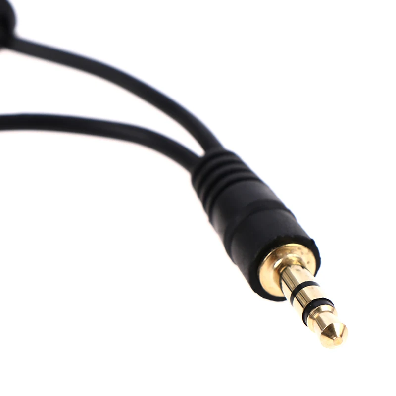 1 In 2 Out 3.5mm Male To Double Mono 3.5mm Female Headphone Y Splitter Cable