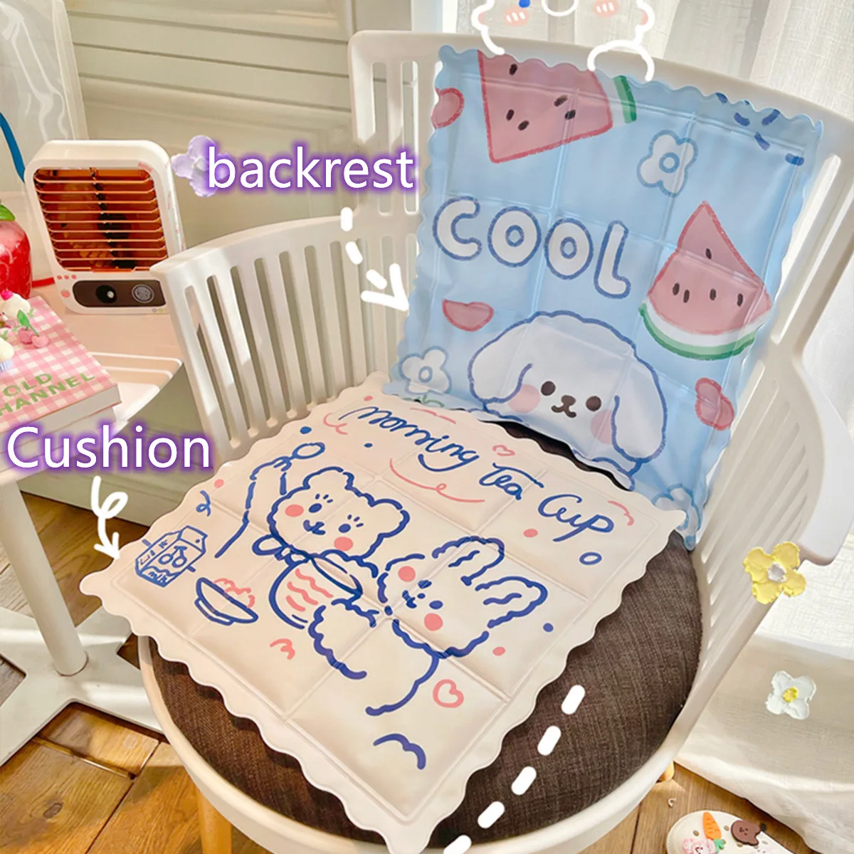 

Cute Ice Pad Gel Cushion Non-slip Soft and Comfortable Outdoor Massage Office Chair Cushion Carpet Japanese Tatami Mat