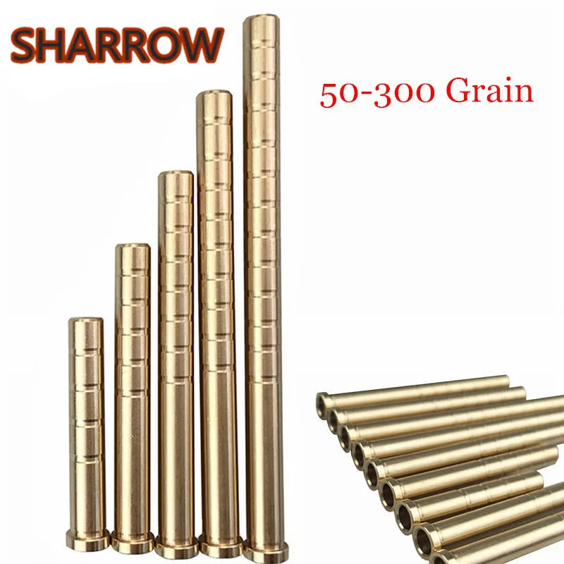 10pcs  50-300 Grain Arrow Insert Copper Connect for ID6.2mm Arrow Shaft Tools For Shooting TraininG Target Archery Accessories