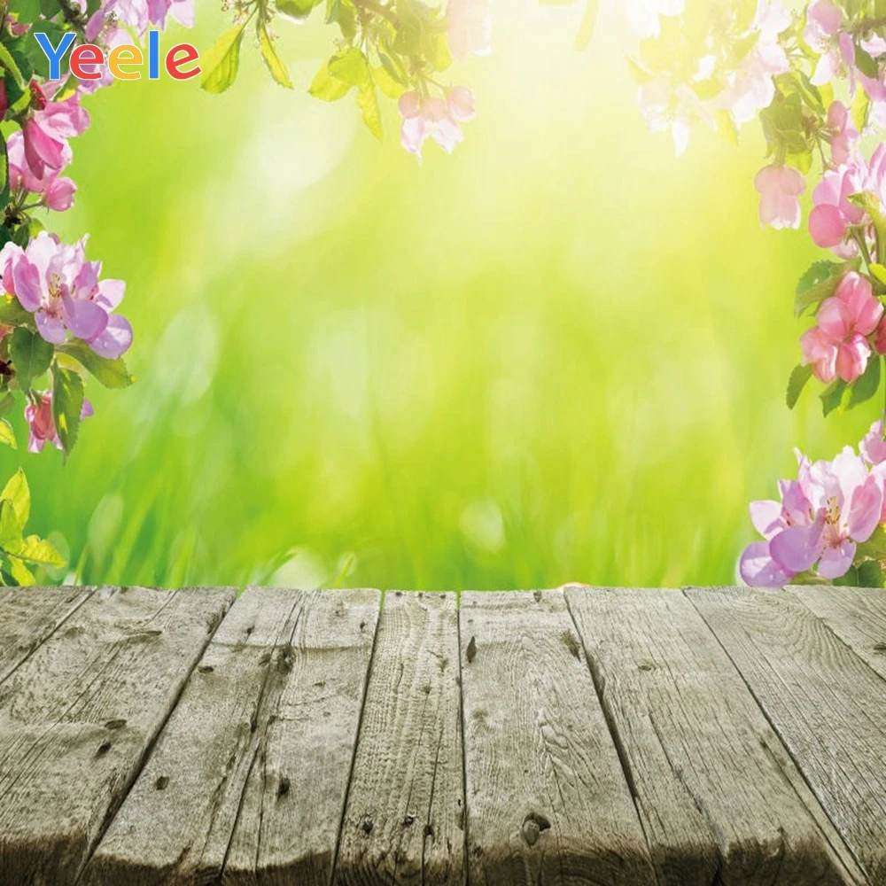 

Spring Flower Wood Board Nature Scene Scenery Baby Shower Portrait Backdrop Photography Background For Photo Studio Photophone