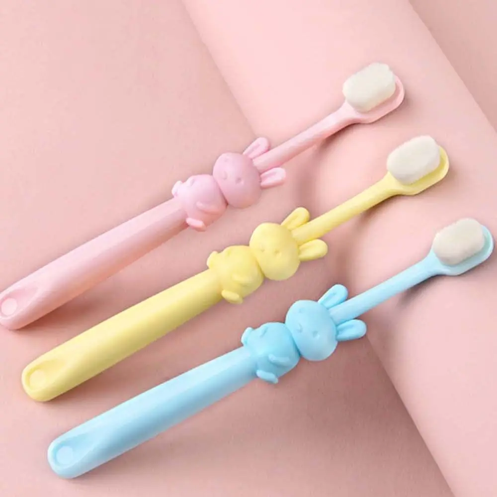 Kids Micro Nano Toothbrush Extra Soft Elephant Rabbit Cartoon Design Ultra Fine Soft Bristles Kid Toothbrush Baby Oral Care Tool