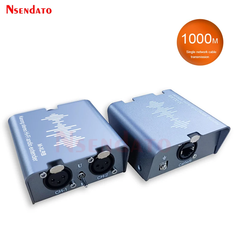 XLR MIC Stereo Hi-Fi audio Transmission Extender 1KM RJ45 To XLR Audio Transmitter and Receiver kits Connectors for Home theater