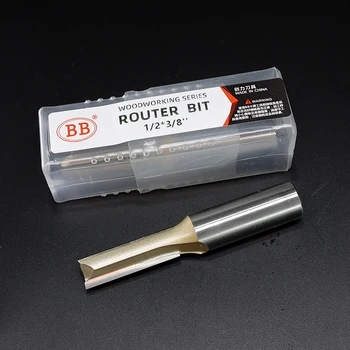 BB Düz Bit 1/4 1/2 Ağaç İşleme Yuvası Freze 2 3 Flüt Uzun Yönlendirici Bit Aracı Planya End Mill Kesici katı ahşap Tahta