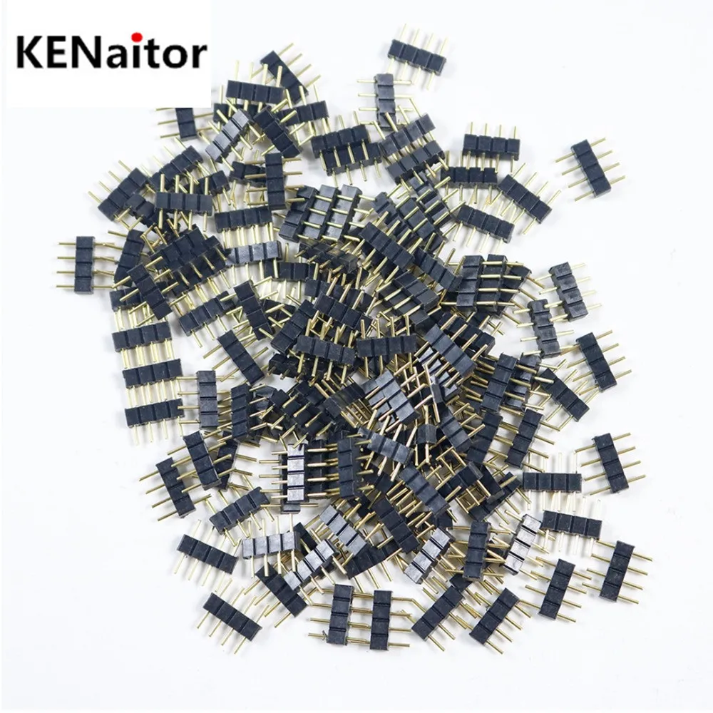 

Free Shipping 1000PCS 4Pin 5Pin Male Needle RGB RGBW Connector Adapter Double Insert For RGB RGBW 5050 3528 2835 LED Strip Light