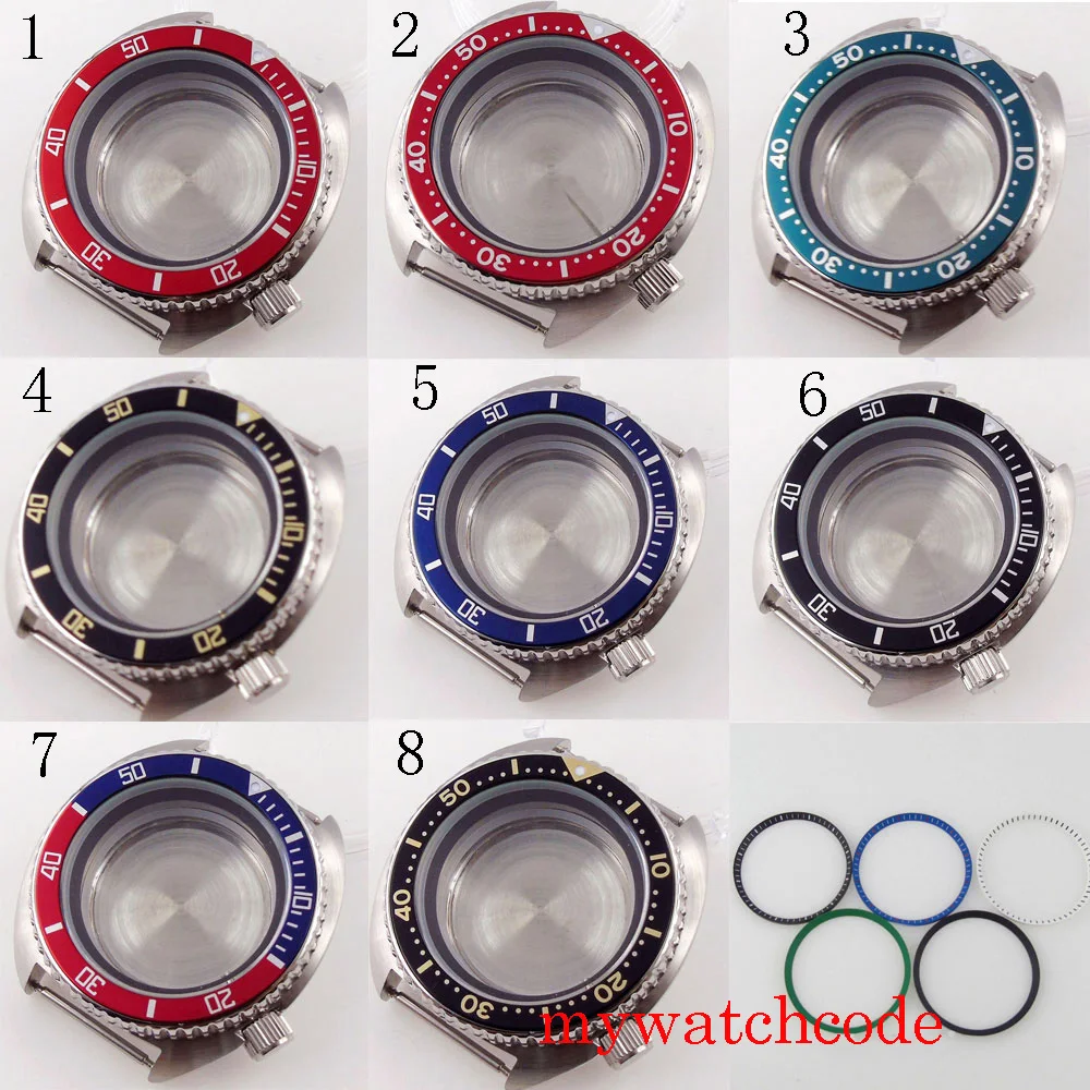 

Bliger 45mm Stainless Steel Watch Case For NH35A NH36A Sapphire Glass Alloy Bezel Insert 50m Waterproof Multicolor Chapter Ring