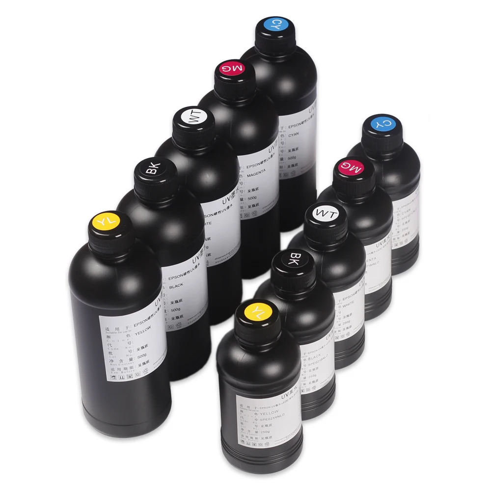 250ml 500ml UV Ink for EPS R1390 R2000 R1900 T50 L805 L800 L1800 For DX4 DX5 DX6 DX7 TX800 XP600 Printhead Hard ink uv ink