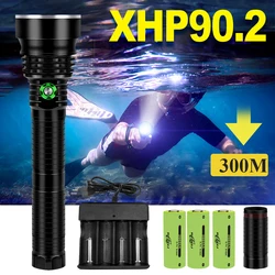 300 IPX8 Professional XHP90 Led Diving Flashlight Led Xhp70 Underwater Lamp Xhp50 Scuba Diving Torch Lamp White And Yellow Light