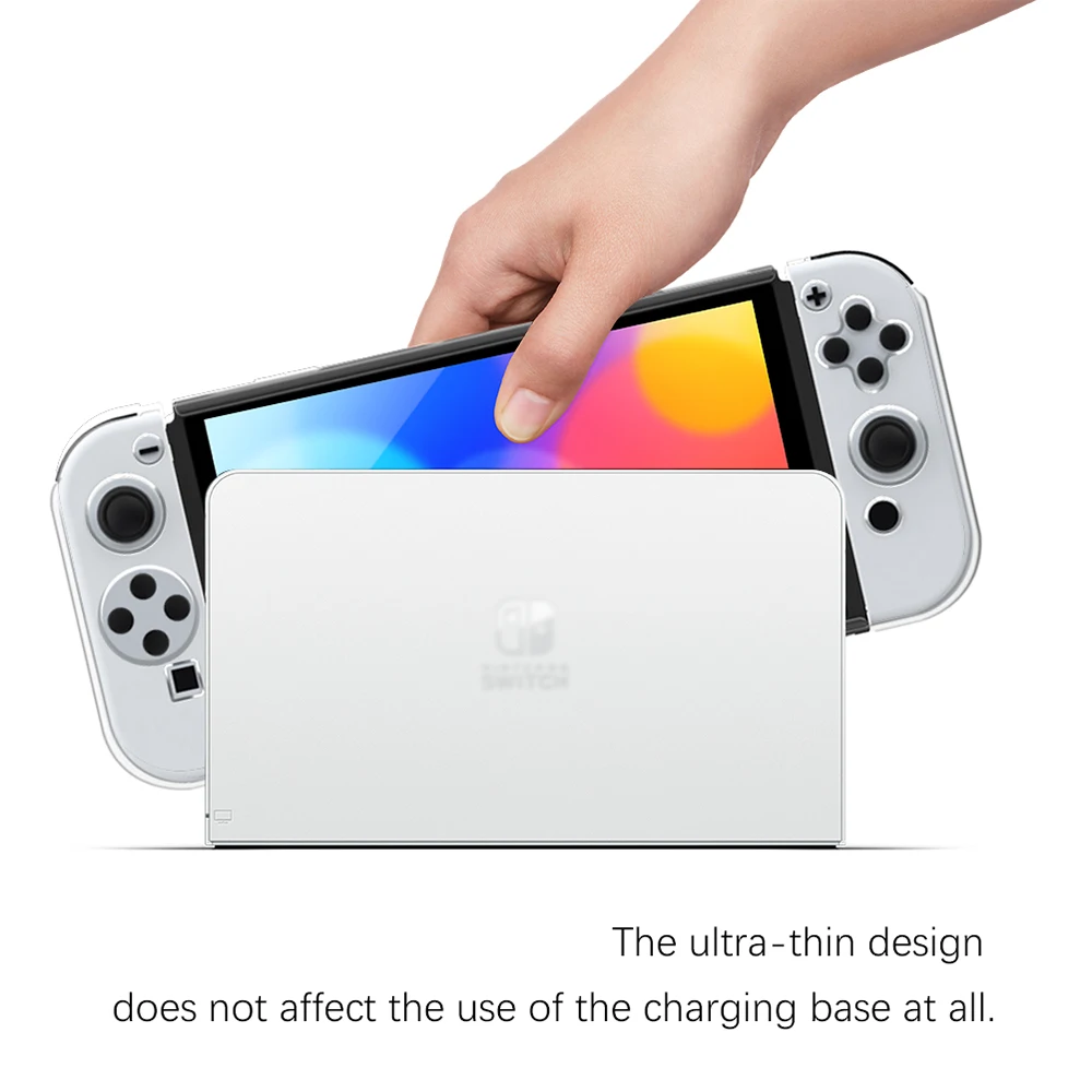 Étui de protection rigide pour PC, transparent, Dockable, 100% parfaitement adapté, boîtier Joypad, coque cutanée pour Console Nintendo Switch OLED