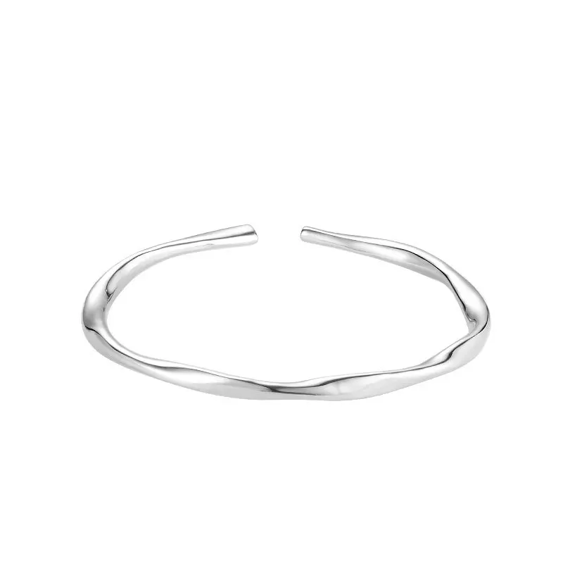 FOXANRY Minimalist Silver Color Bracelets for Women New Trendy Elegant Charming Vintage Design Bangles Party Jewelry Gift