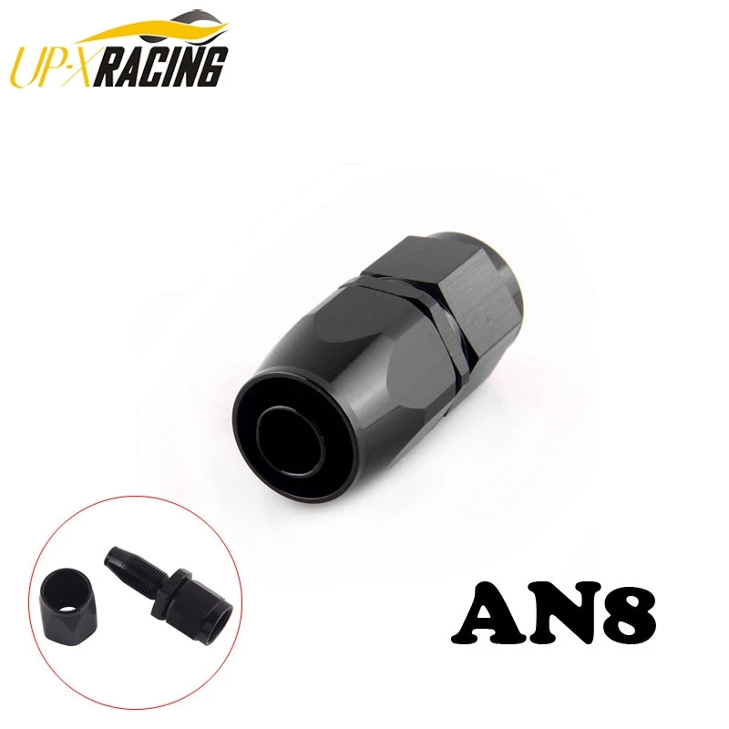 AN8 Straight 45 90 180 Degree Oil Fuel Swivel Hose End Fitting Oil Hose End Adaptor Kit Black JT41