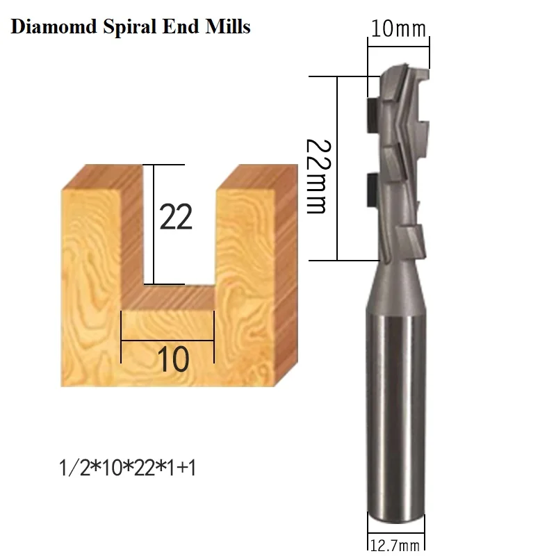 Diamant-PCD-Holzbearbeitungs-CNC-Fräser, zweischneidiger Spiral-Schaftfräser, Bodenfräser, Holzdrehwerkzeuge, CVD-Schlitzfräser, Router – Detail 2